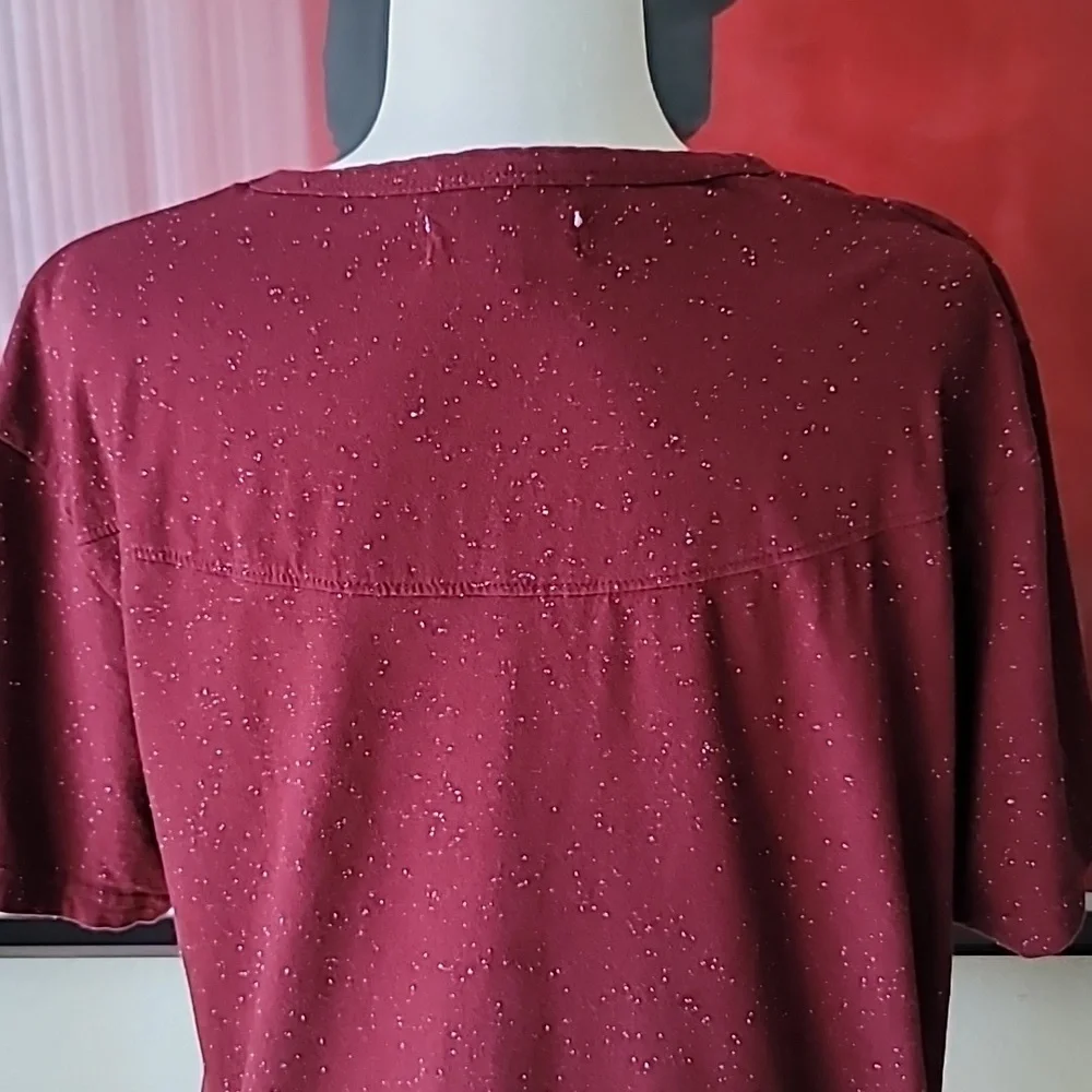 VSOP Men's Short Sleeve Shirt, Size Large, Color Burgundy Speckle